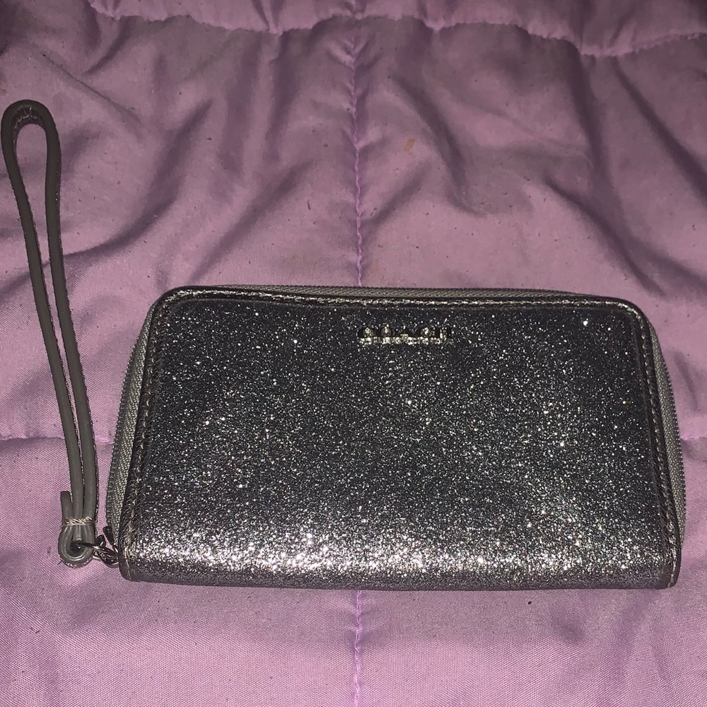 Silver Coach Wristlet